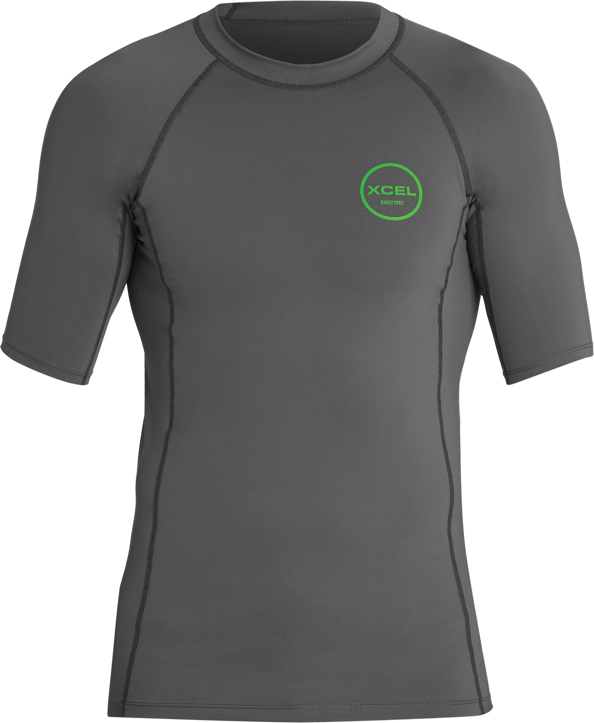 HUNTINGTON MENS S/S UV SHIRT -RASH TOP -  GUN METAL