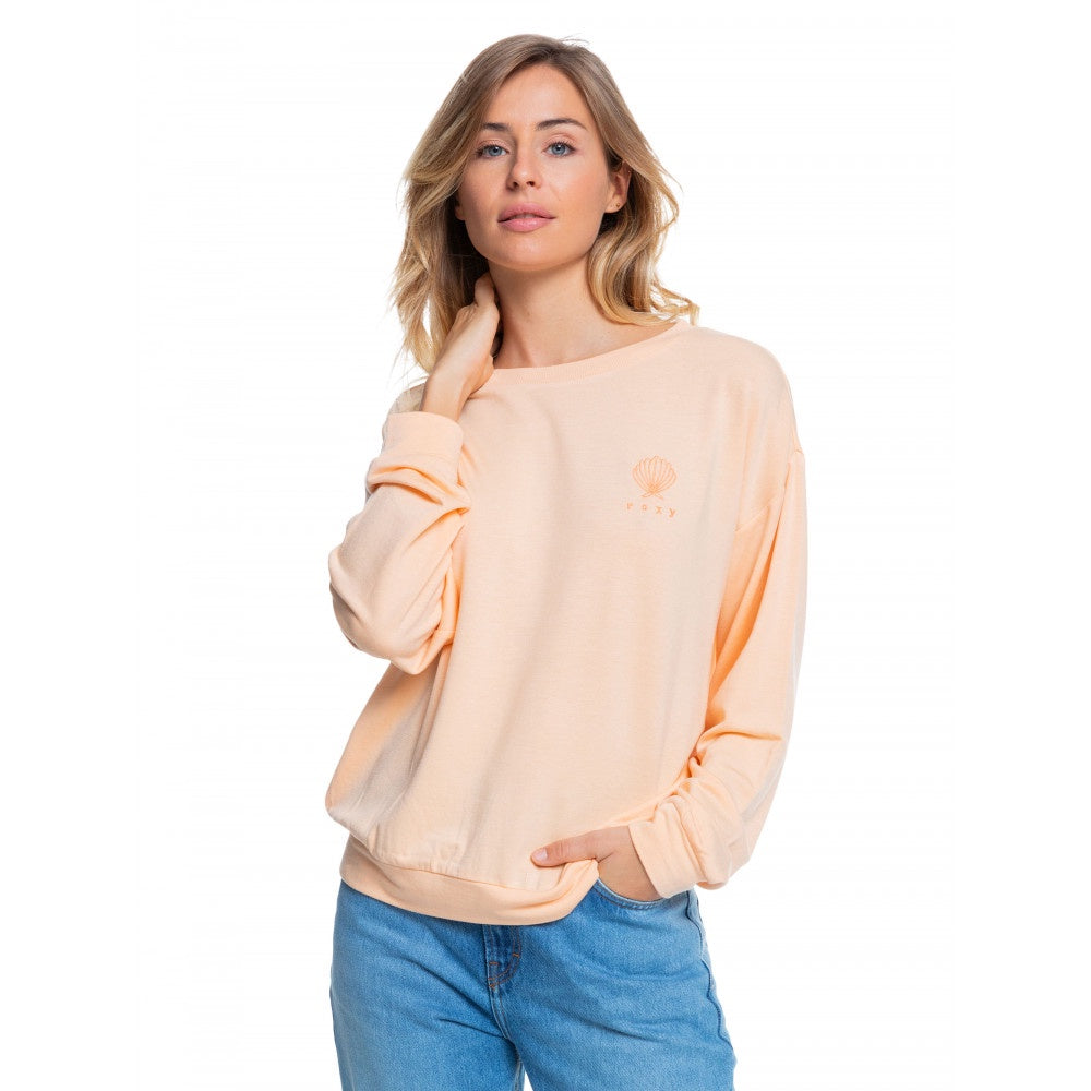 ROXY SURFING BY MOONLIGHT SUPER SOFT FLEECE JUMPER -APRICOT ICE - SALE $35 TO $17.5