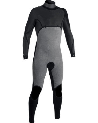 VISSLA HIGH SEAS DRAINER 3/2 CHEST ZIP STEAMER - BLACK HEATHER : MW32IHDR